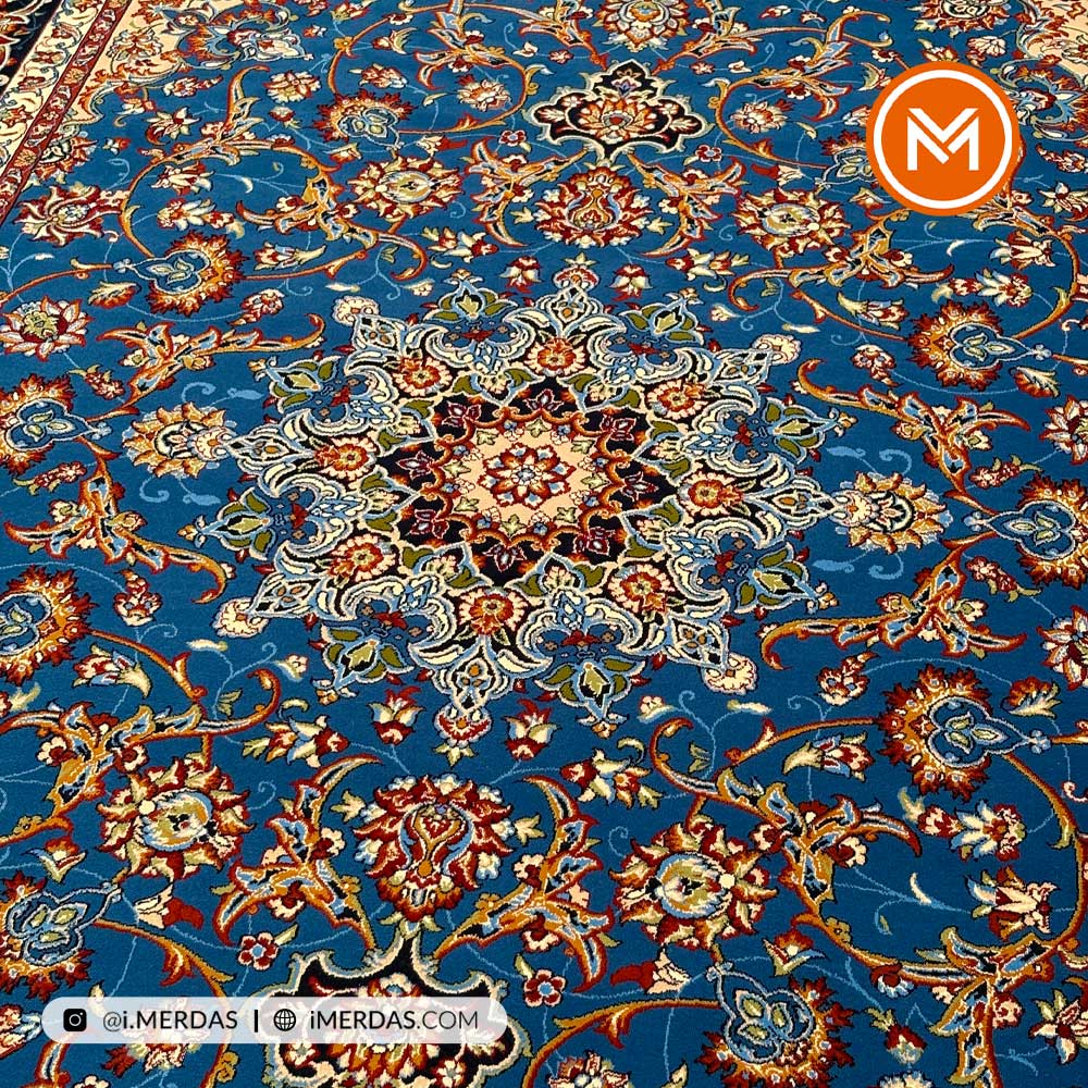 فرش گبه کد 112 قشقایی زمینه آبی نفتی